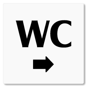 WC vpravo, 80x80mm, bílá, Nevada